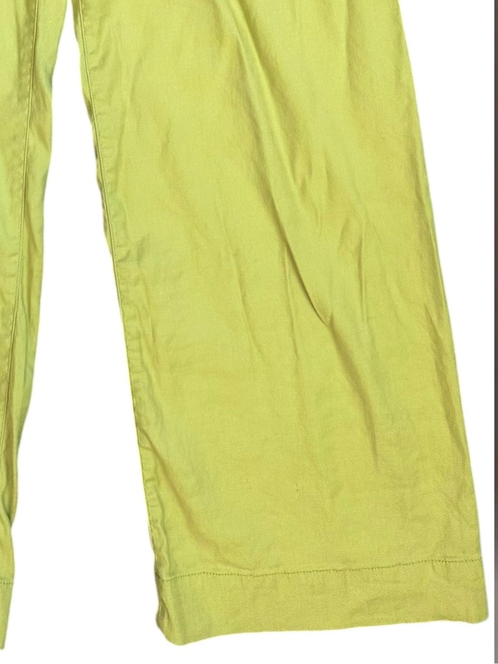 Anthropologie Maeve “The Colette” Chartreuse Green Linen Blend Pants Size 26 - Picture 5 of 8